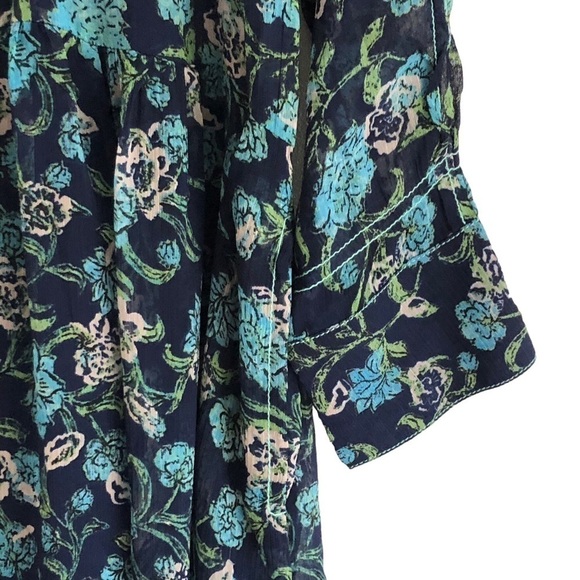 Free People See It Through Floral Maxi Dress Twilight Combo XS - Picture 12 of 14